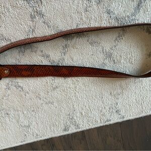 Brown snakeskin leather belt men’s